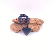Load image into Gallery viewer, Dark Pounamu Heart Pendant
