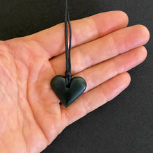 Load image into Gallery viewer, Dark Pounamu Heart Pendant
