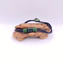 Load image into Gallery viewer, Black Cord Three Beaded Bracelet
