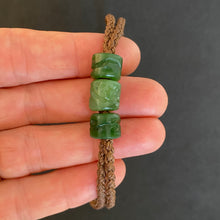 Load image into Gallery viewer, Brown Cord Three Beaded Bracelet
