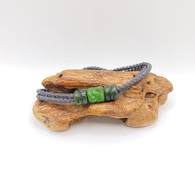 Load image into Gallery viewer, Grey Cord Three Beaded Bracelet
