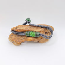 Load image into Gallery viewer, Grey Cord Three Beaded Bracelet

