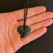 Load image into Gallery viewer, Dark Pounamu Heart Pendant
