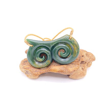 Load image into Gallery viewer, Horizontal Double Koru Pendant
