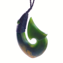 Load image into Gallery viewer, Flower Jade Snood Bound Hei Matau pendant
