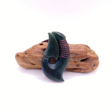 Load image into Gallery viewer, Kawakawa Ridge-bound Hei Matau Hook Pendant
