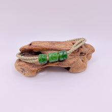 Load image into Gallery viewer, Green Cord Three Beaded Bracelet
