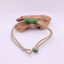 Load image into Gallery viewer, Green Cord Three Beaded Bracelet
