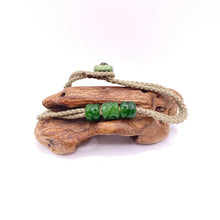 Load image into Gallery viewer, Green Cord Three Beaded Bracelet
