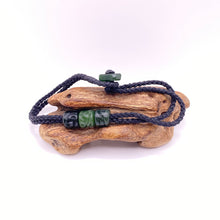 Load image into Gallery viewer, Black Cord Three Beaded Bracelet
