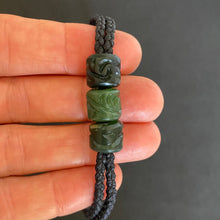 Load image into Gallery viewer, Black Cord Three Beaded Bracelet
