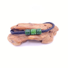 Load image into Gallery viewer, Black Cord Three Beaded Bracelet
