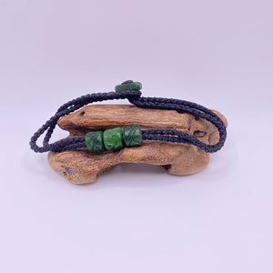 Black Cord Three Beaded Bracelet