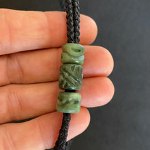 Load image into Gallery viewer, Black Cord Three Beaded Bracelet
