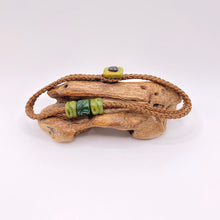 Load image into Gallery viewer, Brown Cord Three Beaded Bracelet
