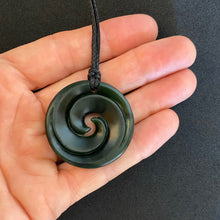 Load image into Gallery viewer, Dark Double Spiral Koru Pendant
