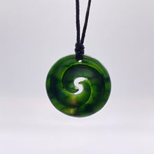 Load image into Gallery viewer, Dark Double Spiral Koru Pendant
