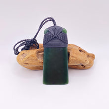 Load image into Gallery viewer, Dark Pounamu Cross-bound Toki Pendant
