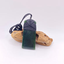 Load image into Gallery viewer, Dark Pounamu Cross-bound Toki Pendant

