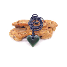 Load image into Gallery viewer, Dark Pounamu Heart Pendant
