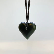 Load image into Gallery viewer, Small Dark Pounamu Heart Pendant
