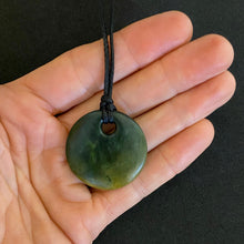 Load image into Gallery viewer, Dark Marsden Flower Jade Porohita Disc Pendant
