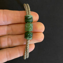 Load image into Gallery viewer, Green Cord Three Beaded Bracelet
