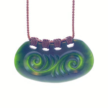 Load image into Gallery viewer, Kawakawa Horizontal Koru Pendant
