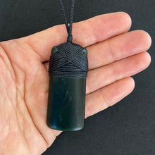 Load image into Gallery viewer, Dark Pounamu Cross-bound Toki Pendant

