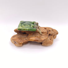 Load image into Gallery viewer, Marsden Flower Jade Square Koru Pendant
