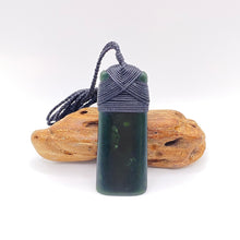 Load image into Gallery viewer, Dark Pounamu Cross-bound Toki Pendant
