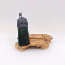 Load image into Gallery viewer, Dark Pounamu Cross-bound Toki Pendant
