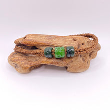 Load image into Gallery viewer, Brown Cord Three Beaded Bracelet
