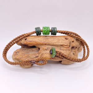 Brown Cord Three Beaded Bracelet