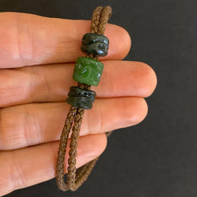 Load image into Gallery viewer, Brown Cord Three Beaded Bracelet
