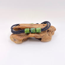 Load image into Gallery viewer, Black Cord Three Beaded Bracelet
