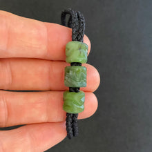 Load image into Gallery viewer, Black Cord Three Beaded Bracelet
